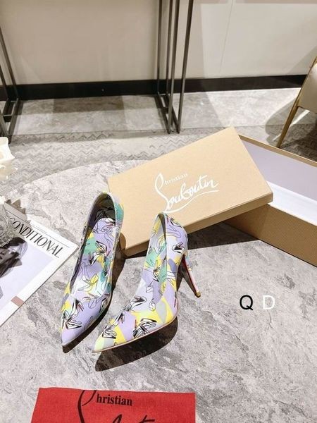 Christian Louboutin Κέιτ Αντλίες 100mm Γραφικών Τυπωμένο Δέρμα διπλωμάτων Ευρεσιτεχνίας Μωβ