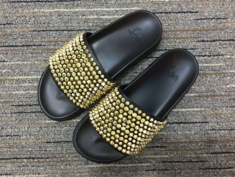 Christian Louboutin Πισίνα Διασκέδαση Σανδάλια Αιχμές Δέρματος Μαύρο