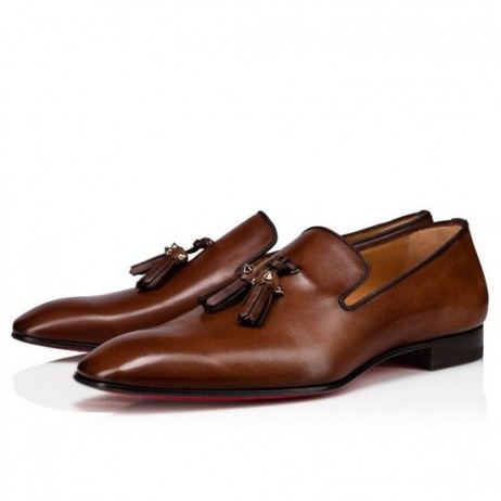 Christian Louboutin Πικραλίδα Tassel Loafers Πατίνα Δέρμα Μοσχαριού Βρίσκεται Christian Louboutin Παπούτσια