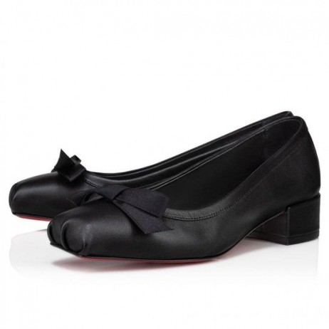 Christian Louboutin Mamaflirt 30 Mm Μπαλαρίνες Δέρμα Nappa Μαύρο Παπούτσια CL