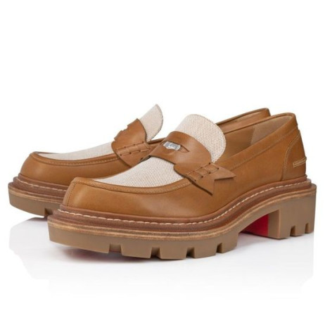 Christian Louboutin Moc Κολέγιο Loafers Κερωμένο Δέρμα Μοσχαριού Terra