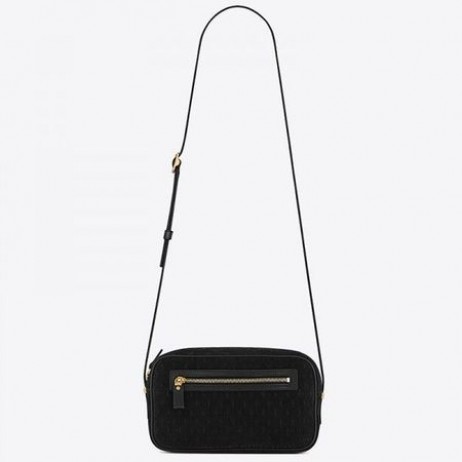 Saint Laurent Μονόγραμμα Πάνω Τσάντα Φωτογραφική Μηχανή Μαύρο Σουέτ