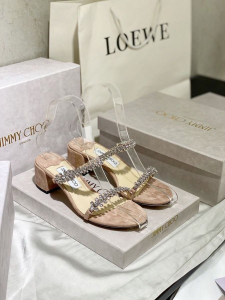 Jimmy Choo 45mm Κρύσταλλο Φόδρα Nude