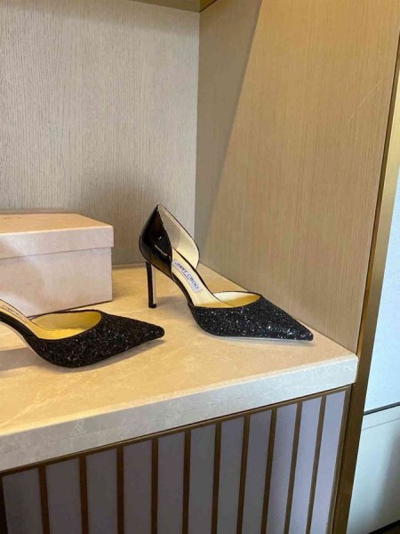 Jimmy Choo 85mm Αντλίες Glitter Υποβαθμίσει Ύφασμα Μαύρο