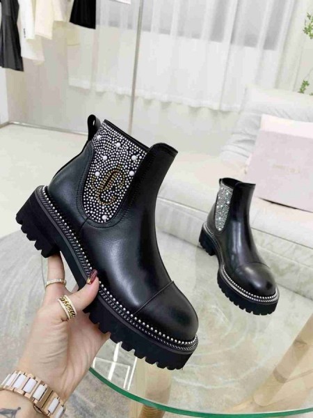 Jimmy Choo Hanah Ankle Boot Κρύσταλλο Στολισμένη Μαύρο