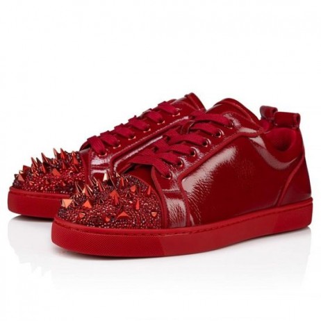 Christian Louboutin Louis Junior Σ Pik Pik Strass Αθλητικά Παπούτσια Μεταλλικό Σουέτ Και Αιχμές Loubi