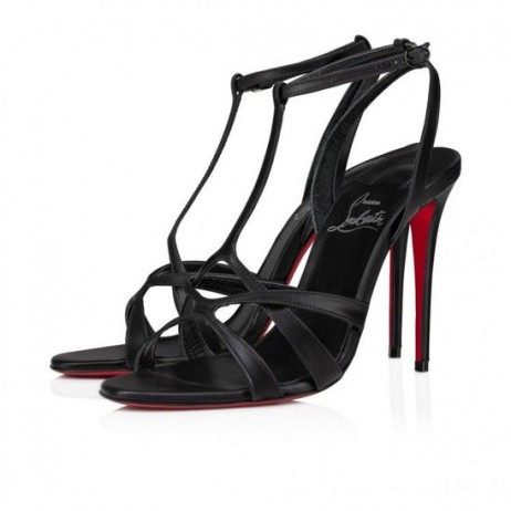 Christian Louboutin Tangueva 100 Mm Strappy Σανδάλια Δέρμα Μαύρη Christian Louboutin Παπούτσια