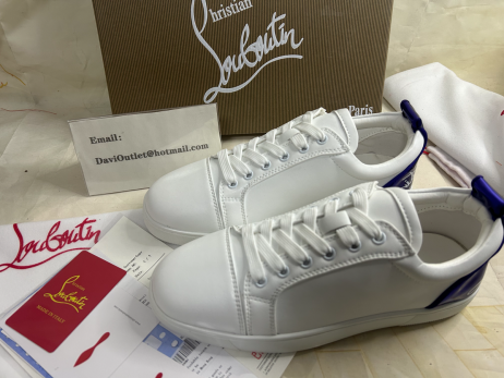 Christian Louboutin Διασκέδαση Louis Junior Αθλητικά Παπούτσια Λείο Δέρμα Μοσχαριού Λευκό Μωβ