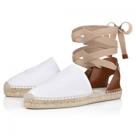 Christian Louboutin Νάνου Και Δαντέλα Cl Εσπαντρίγιες Olona Canva Και Μόσχος Bianco