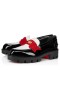 Christian Louboutin Penny Lug Γυναίκα Μοκασίνια Δέρμα Μοσχαριού Και Κόκκινο Veau Velours