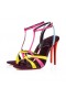 Christian Louboutin Tangueva 100 Mm Σανδάλια Strappy Κρεπ Σατέν Πολύχρωμη