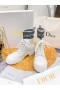 Dior, D-Major Ankle Boot Ύφασμα Δερμάτινο Λευκό
