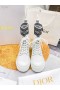Dior, D-Major Ankle Boot Ύφασμα Δερμάτινο Λευκό