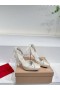 Christian Louboutin Cassia Δαντέλα 100 Mm Strappy Αντλίες Κρεπ Σατέν Λευκό