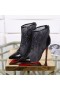Christian Louboutin Gipsybootie Μποτάκια 90mm Δαντέλα Λαμέ Specchio Μαύρο
