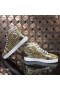 Christian Louboutin Louis Αιχμές Υψηλός-τοπ Πάνινα παπούτσια Δέρματος Σύστασης Χρυσό