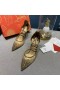 Christian Louboutin Μάγια Λάμπελα 100mm Αντλίες Strass και Speccchio Χρυσό Δέρμα