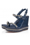 Christian Louboutin Pyraclou 110 mm Εσπαντρίγιες διπλωμάτων Ευρεσιτεχνίας Δέρμα Μοσχαριού Μπλε