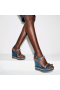 Christian Louboutin Pyraclou 110 mm Εσπαντρίγιες διπλωμάτων Ευρεσιτεχνίας Δέρμα Μοσχαριού Μπλε