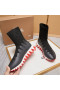 Christian Louboutin Sharky Κάλτσα Γυναικών Πάνινα Παπούτσια Πλέκει Το Πλέγμα Μαύρο Λευκό