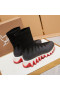 Christian Louboutin Sharky Κάλτσα Γυναικών Πάνινα Παπούτσια Πλέκει Το Πλέγμα Μαύρο Λευκό
