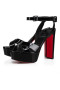 Christian Louboutin Supramariza 130 Mm Σανδάλια Strappy Διπλωμάτων Ευρεσιτεχνίας Δέρμα Μοσχαριού Black