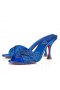Christian Louboutin Μαρίζα Είναι Πίσω Strass 85 Mm Μουλάρια Σανδάλια Σουέτ Δέρμα Μοσχαριού Ηλεκτρικό Μπλε