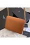 Saint Laurent Κασσάνδρα Κούμπωμα Τσάντα Καφέ Suede Saint Laurent Τσάντες