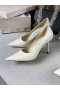 Jimmy Choo Love 85 Δέρμα Μοσχαριού Αντλίες JC Έμβλημα Μπεζ