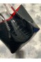 Christian Louboutin Cabarock Tote Τσάντα Αποτυπωμένες Σε Ανάγλυφο Κροκόδειλος Δέρμα Διπλωμάτων Ευρεσιτεχνίας Αιχμές Μαύρο