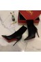Christian Louboutin Dovi Dova Κάλτσα Μποτάκια 100mm Πλέκει το Ύφασμα και Δέρμα Μαύρο