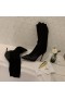 Christian Louboutin Dovi Dova Κάλτσα Μποτάκια 100mm Πλέκει το Ύφασμα και Δέρμα Μαύρο