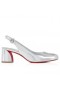 Christian Louboutin Τζέιν Σφεντόνα 55 Mm Σφεντόνα Πίσω Αντλίες Specchio Δέρμα Ασημένια Παπούτσια CL