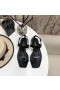 Saint Laurent Κασσάνδρα Επίπεδα Σανδάλια Μαύρα Δερμάτινα Saint Laurent Παπούτσια