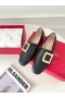 Roger Vivier Μαλακό Μέταλλο Πόρπη Παπούτσια Μαύρο Δερμάτινο