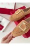 Roger Vivier Μαλακό Μέταλλο Πόρπη Παπούτσια Καφέ Σουέτ