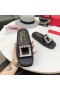 Roger Vivier Vivier Διαφάνεια Strass Πόρπη Μουλάρια Μαύρο Δέρμα