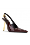 Saint Laurent Lee Slingback Γόβες 110MM λουστρίνι Marron Glace