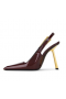 Saint Laurent Lee Slingback Γόβες 110MM λουστρίνι Marron Glace