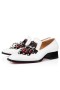 Christian Louboutin Loafers Chinchin Swing Bianco/ο μαύρος Μόσχος