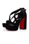 Christian Louboutin Πλατφόρμες Movida 130 mm Μαύρο/lin Μαύρο Σουέντ δέρμα μοσχαριού