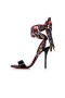 Christian Louboutin Σανδάλια Φετίχ Du Desert 100 mm Vers Μαύρο-πολυ/lin Poupee δίπλωμα Ευρεσιτεχνίας