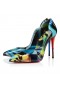 Christian Louboutin Hot Chick 100 Mm Pumps "Flower" Printed Pearlescent Patent Calf Leather Multicolor