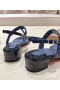 Christian Louboutin Mj Thong 25 Mm Mules Alligator Embossed Calf Leather Blue