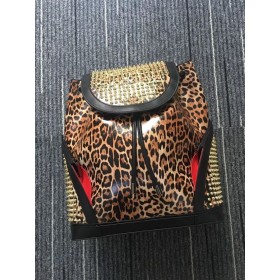 Christian Louboutin Explorafunk Backpack Δέρματος Μόσχων και Αιχμές Leopard