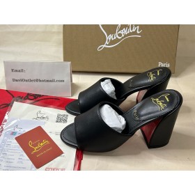Christian Louboutin Τζέιν Μουλάρι 85mm Μουλάρια Δέρμα Nappa Μαύρο Παπούτσια CL