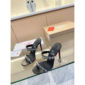 Christian Louboutin Απλά Αλυσίδα 85mm Σανδάλια Μαύρο Δέρμα Nappa