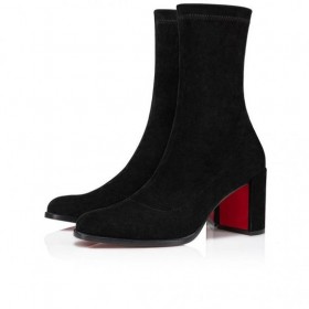Christian Louboutin Stretchadoxa 70 Mm Χαμηλές Μπότες Τεντωμένο Veau Βελουτέ Μαύρο Christian Louboutin Παπούτσια