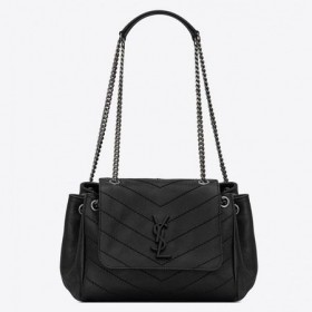 Saint Laurent Μικρό Νολίτα Τσάντα Μαύρο Δέρμα Vintage
