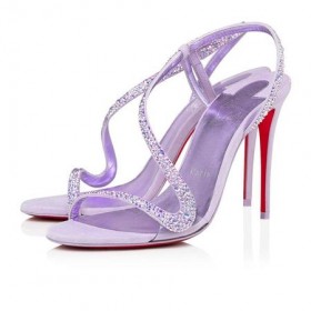 Christian Louboutin 100 mm Λιλ Καπνός/κραυγή Tra Htf/lin Λιλ Σουέτ Σανδάλια